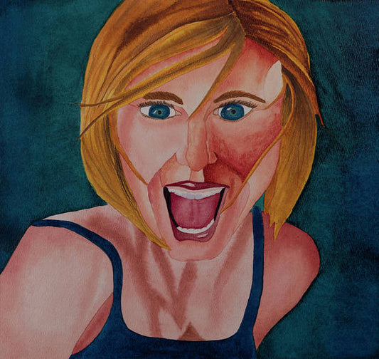 Excited Woman is an emotional artwork, a Heartwork, by Kristen Avolio portraying an excited smiling woman.