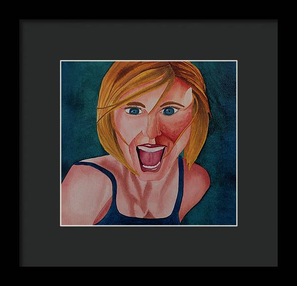 Excited Woman - Framed Print