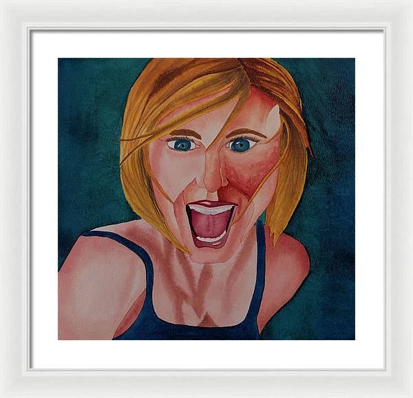 Excited Woman - Framed Print