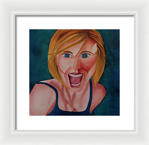 Excited Woman - Framed Print