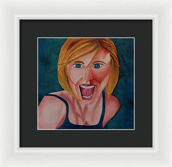 Excited Woman - Framed Print