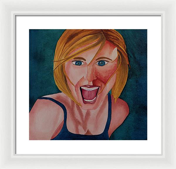 Excited Woman - Framed Print