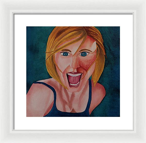 Excited Woman - Framed Print