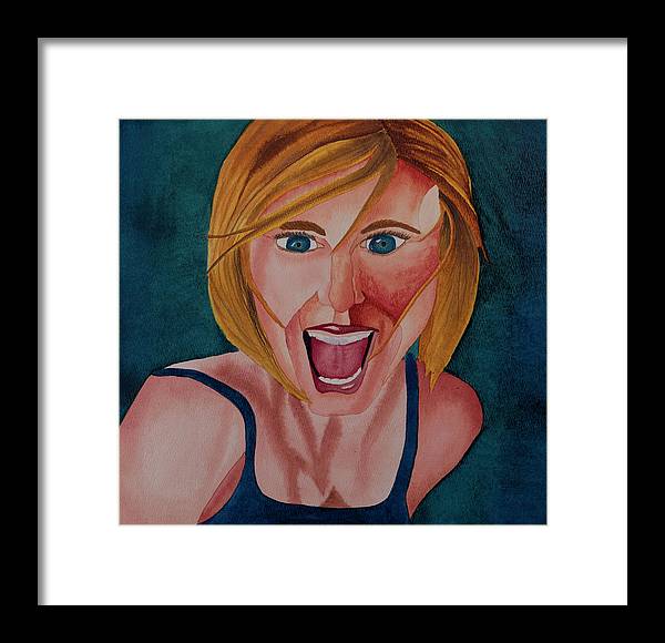 Excited Woman - Framed Print