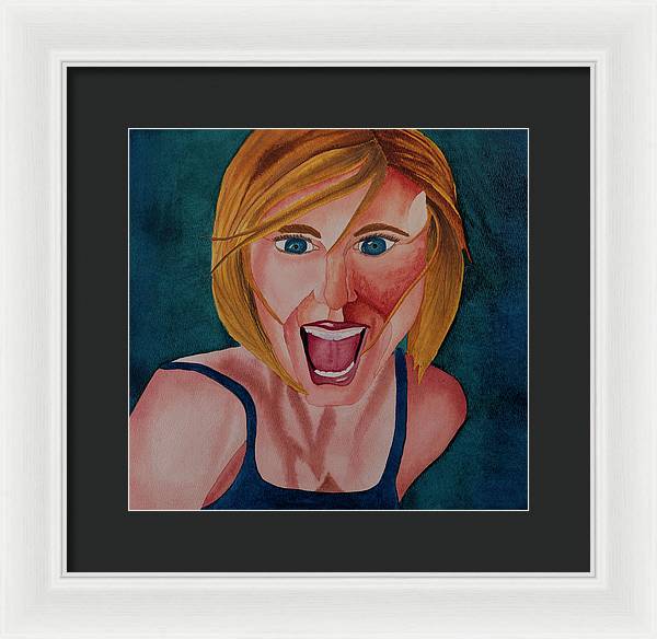 Excited Woman - Framed Print