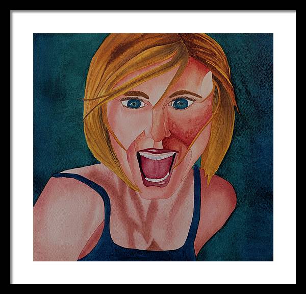 Excited Woman - Framed Print