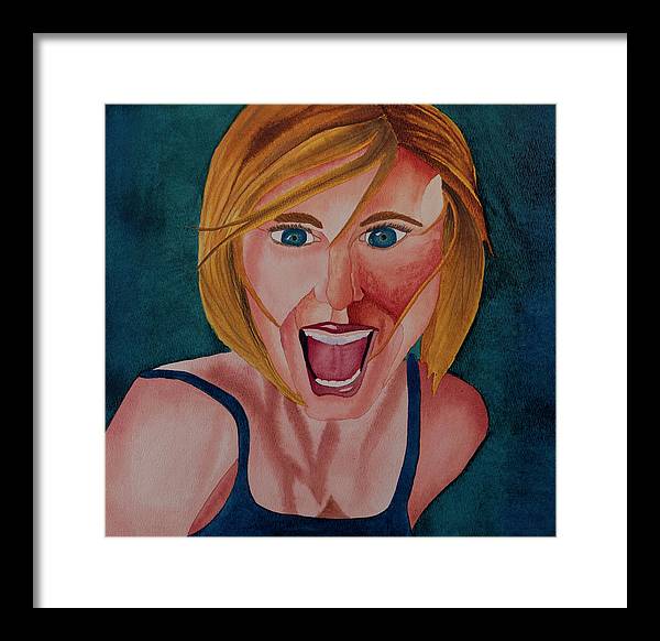 Excited Woman - Framed Print