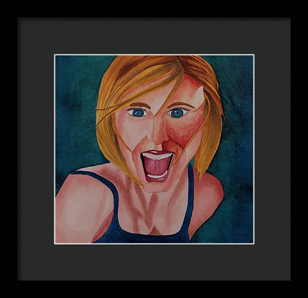 Excited Woman - Framed Print