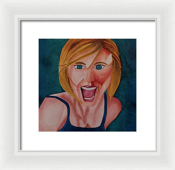 Excited Woman - Framed Print