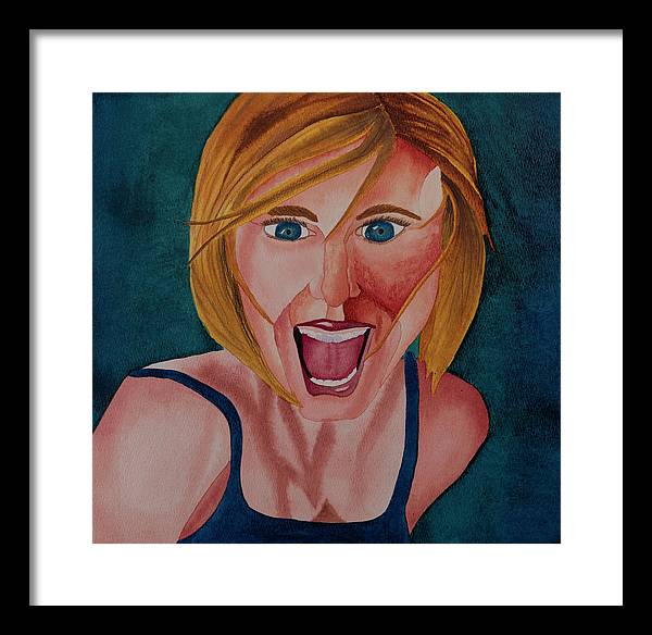 Excited Woman - Framed Print