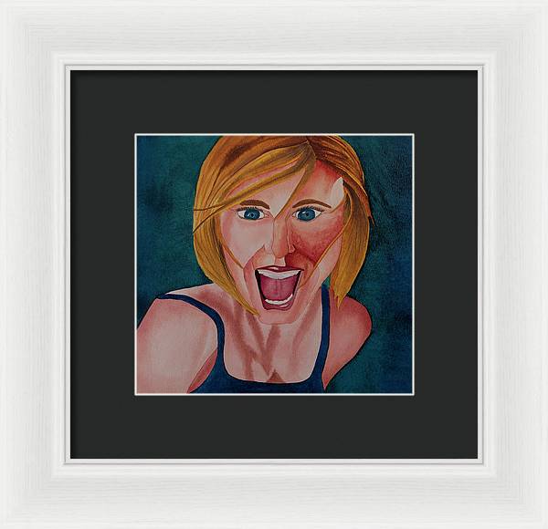 Excited Woman - Framed Print