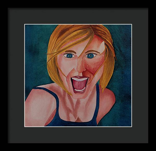 Excited Woman - Framed Print