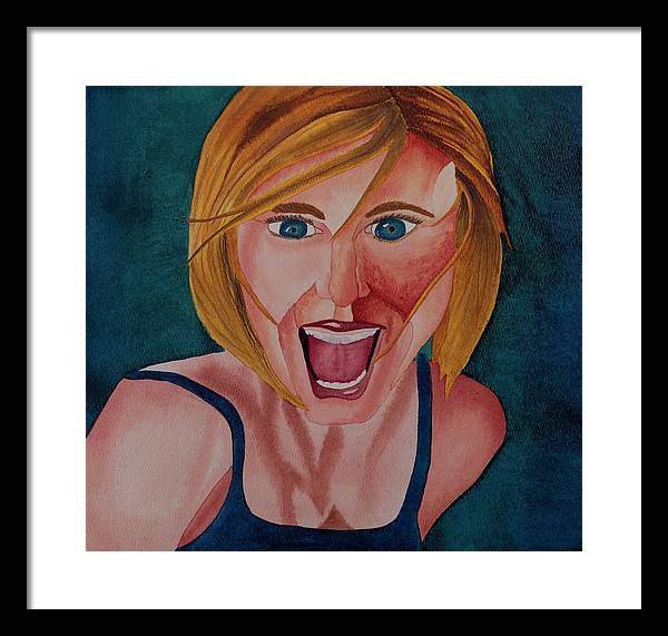 Excited Woman - Framed Print