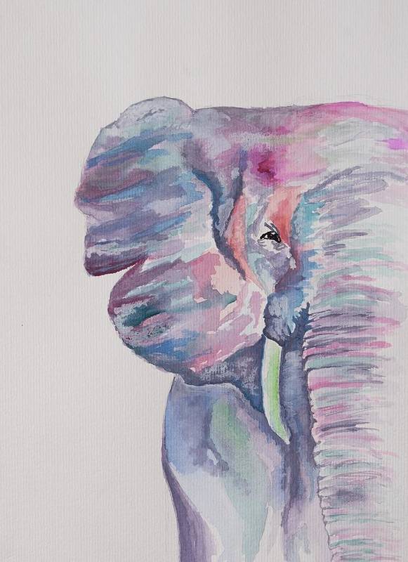 Gentle Giant is an emotional artwork, a Heartwork, by Kristen Avolio depicting an elephant..