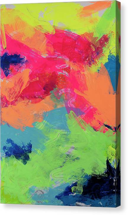 ridescent Intrigue is an emotional artwork, a Heartwork, by Kristen Avolio with bright neon colors and expressive brushstrokes.