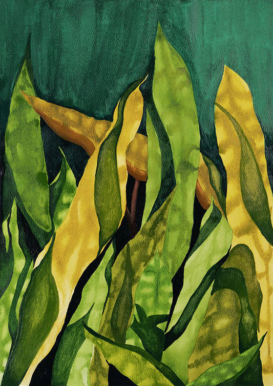 Seagrass is an emotional artwork, a Heartwork, by Kristen Avolio depicting green and yellow seagrass.