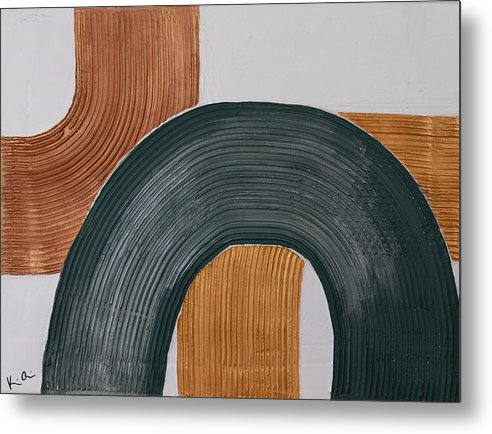 Gilded Curves - Metal Print