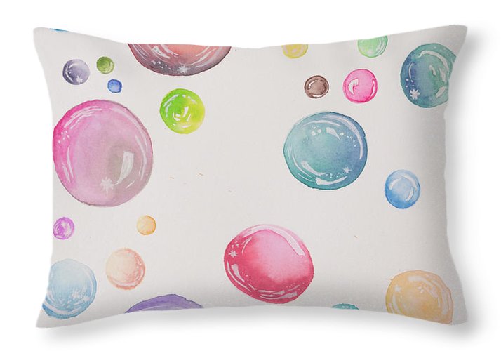 Tiny and Big Bubbles - Throw Pillow