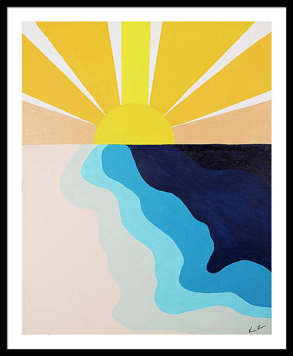 Yellow Sun Rising - Framed Print