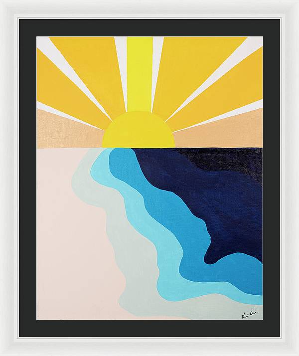 Yellow Sun Rising - Framed Print