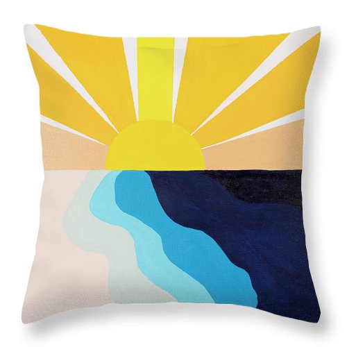 Yellow Sun Rising - Throw Pillow