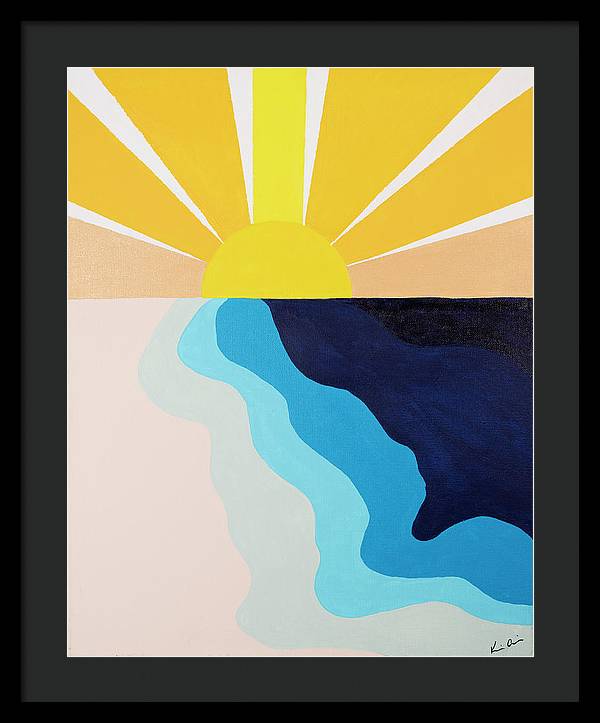 Yellow Sun Rising - Framed Print