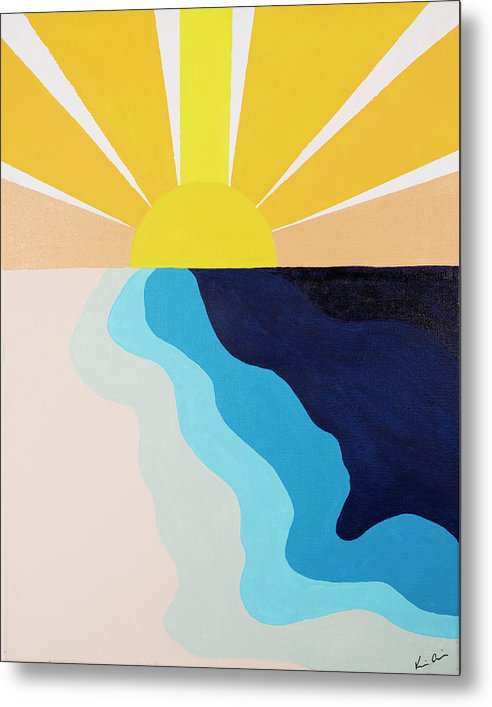 Yellow Sun Rising - Metal Print