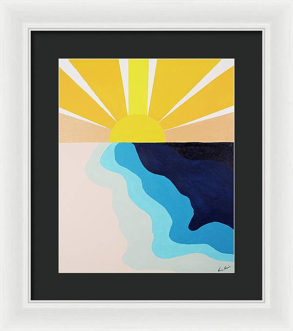 Yellow Sun Rising - Framed Print