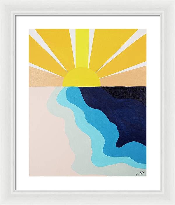 Yellow Sun Rising - Framed Print