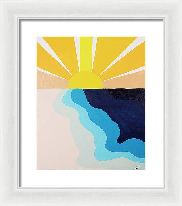 Yellow Sun Rising - Framed Print