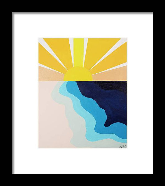 Yellow Sun Rising - Framed Print