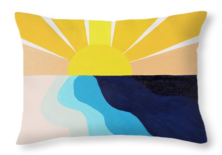 Yellow Sun Rising - Throw Pillow