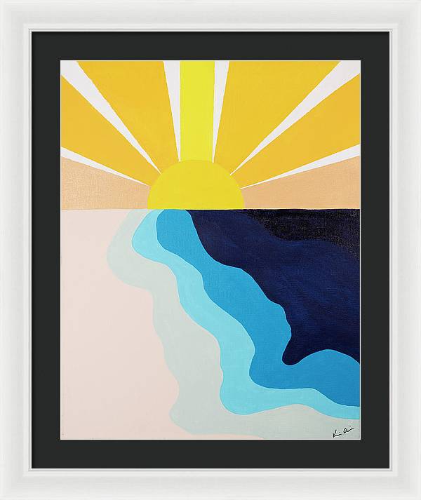 Yellow Sun Rising - Framed Print