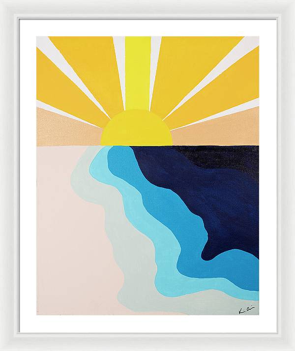 Yellow Sun Rising - Framed Print