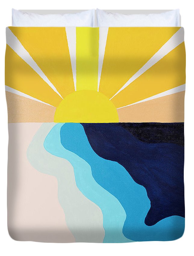 Yellow Sun Rising - Duvet Cover