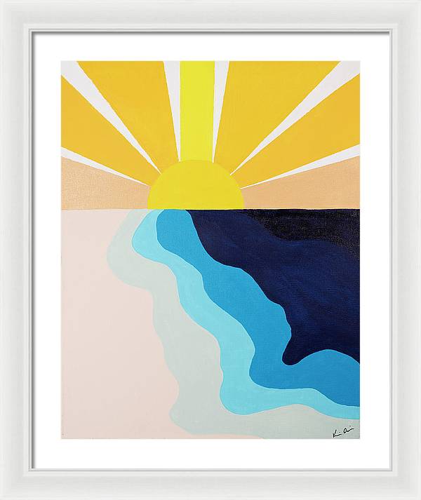 Yellow Sun Rising - Framed Print