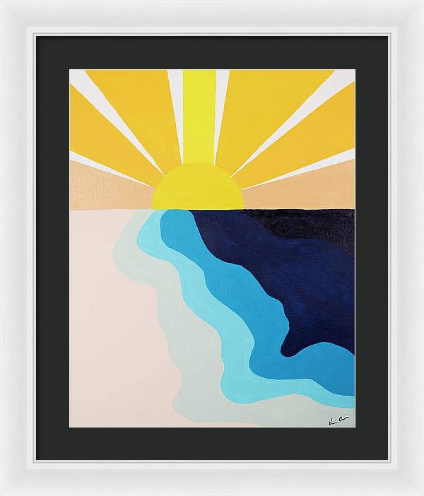 Yellow Sun Rising - Framed Print