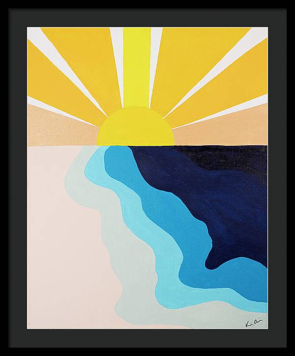 Yellow Sun Rising - Framed Print