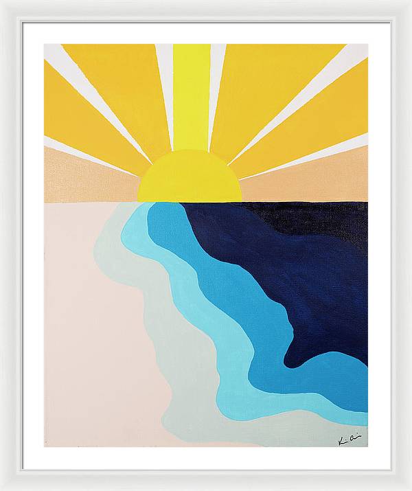 Yellow Sun Rising - Framed Print